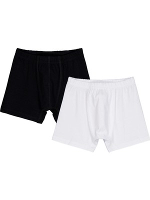 Domikids Domi Kids Siyah-Beyaz 2-8 Yaş Erkek Çocuk 2'li Boxer - Standart
