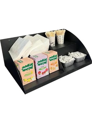 Kasaönü, Bar Önü,tezgah Önü Aperatif Standı, Tezgahönü Organizer Raf 50 cm 2 Katlı Model S