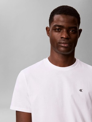 Calvin Klein Erkek Beyaz Calvin Klein Ss Classıc Monogram, L6M Beyaz Erkek T-Shirt