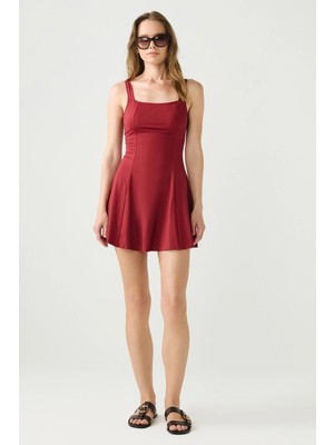 C&city Şortlu Elbise Mayo 4175 Bordo