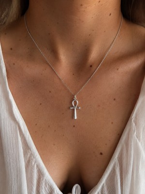 Sirius Jewelry 925 Ayar Gümüş Ankh Kolye