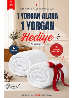 Güvenal Moon Tek Kişilik Yorgan | 1 Yorgan + 1 Yorgan Hediyeli | Ultra Yumuşak 4 Mevsim Konforlu Uyku Seti
