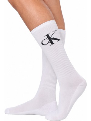 Calvin Klein Jeans Organik Cotton 2 Pack Sock White Pamuklu Patik Bilek Çorap 2 Li Pkt Beyaz