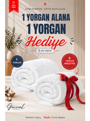 Güvenal Moon Çift Kişilik Yorgan | 1 Yorgan + 1 Yorgan Hediyeli | Ultra Yumuşak 4 Mevsim Konforlu Uyku Seti