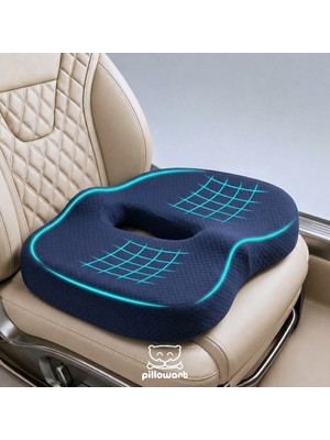Pillowart Visco Araç Koltuğu Yükseltici Minder – Ofis ve Araba Için Ortopedik Konfor