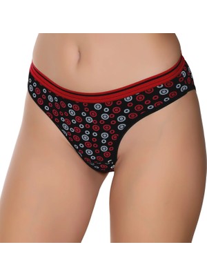 Gümüş 6018 12'li Kadın Likralı Kemer Lastikli Baskılı Bikini