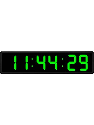 Teknomerkez Bold Font Displayli Saniyeli Dijital Saat, Kasa: 20X65CM- Yeşil