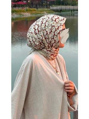 Qalortex Scarf Pamuklu Pera Desen Eşarp - Fıstık