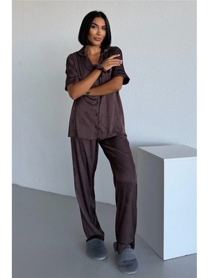Coccolarsi Colori Del Mondo Saten Kısa Kol Pantolon Pijama Takımı CDM1503