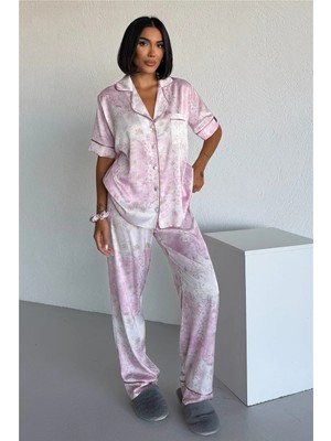 Coccolarsi Colori Del Mondo Saten Kısa Kol Pantolon Pijama Takımı CDM2253