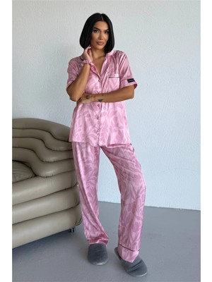 Coccolarsi Colori Del Mondo Saten Kısa Kol Pantolon Pijama Takımı CDM1502