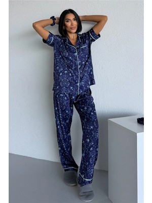 Coccolarsi Colori Del Mondo Saten Kısa Kol Pantolon Pijama Takımı CDM2135
