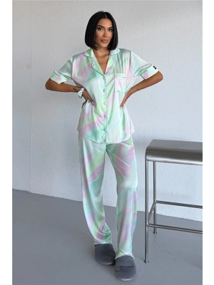 Coccolarsi Colori Del Mondo Saten Kısa Kol Pantolon Pijama Takımı CDM2256