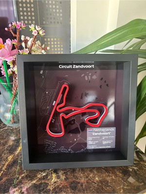 Arvina Atelier 3D Formula 1 Pist Haritası Netherlands Zandvoort | Çerçeveli Dekoratif Tablo