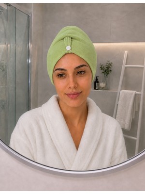 Organickid Towel Kadın Yeşil Saç Bonesi