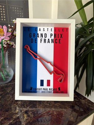 Arvina Atelier Formula 1 Fransa Le Castellet Paul Ricard 3D Pist Haritası Çerçeveli Dekoratif Tablo