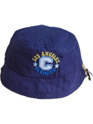 Minilka Bebe Pamuklu Nakışlı Bebek Bucket Şapka Los Angeres Arkası Ipli Ayarlanabilir- (Ürün Çok Dar Kalıp Genişlik: 0-2 YAŞ-44CM/ 5-8yaş  52CM)