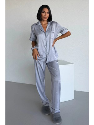 Coccolarsi Colori Del Mondo Saten Kısa Kol Pantolon Pijama Takımı CDM2255