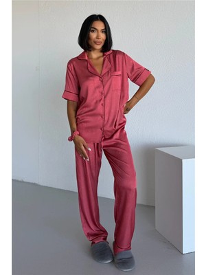 Coccolarsi Colori Del Mondo Saten Kısa Kol Pantolon Pijama Takımı CDM1501