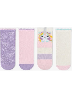 Penti Kız Çocuk Unicorn Fantasy Pamuklu 4 Çift Soket Çorap