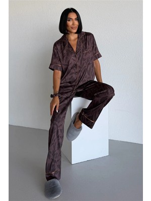 Coccolarsi Colori Del Mondo Saten Kısa Kol Pantolon Pijama Takımı CDM1505