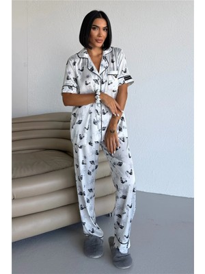 Coccolarsi Colori Del Mondo Saten Kısa Kol Pantolon Pijama Takımı CDM2139