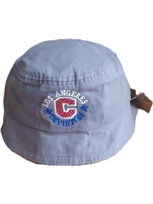 Minilka Bebe Pamuklu Nakışlı Bebek Bucket Şapka Los Angeres Arkası Ipli Ayarlanabilir- (Ürün Çok Dar Kalıp Genişlik: 0-2 YAŞ-44CM/ 5-8yaş  52CM)
