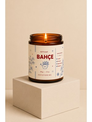 Decevorine Keyif Saati Kokulu Mum Bahçe I Yasemin Hanımeli Beyaz Zambak Bergamot 100 gr