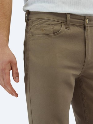 Kip Fındık Dokuma Slim Fit Casual Pamuk Karışımlı Pantolon