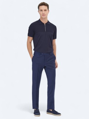 Kip Saks Dokuma Fitted Fit Klasik Yün Karışımlı Pantolon