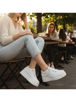 Guja 26K300 Kadın Gizli Dolgu Yüksek Tabanlı Premium Pu Sneaker Ayakkabı