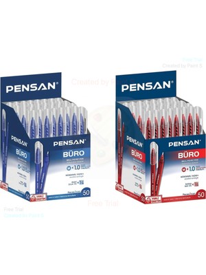 Pensan 2270 Tükenmez Kalem Büro 1 mm Mavi Kırmızı 50 Li Toplam 100 Adet 2X50 Set