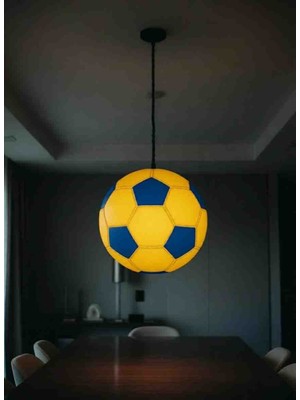 Kamer Sarı Lacivert Futbol Topu Avize