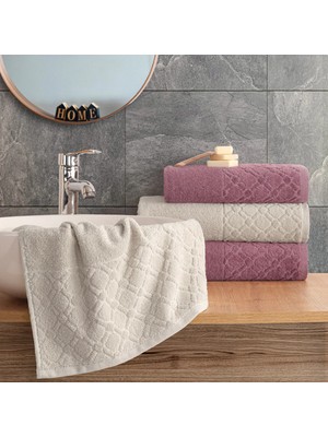 Güvenal Diana 4 Parça Kadife Kutulu Banyo Havlu Havlu Seti | Çeyiz Listesi | Banyo Havlusu | El Yüz Havlusu