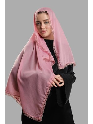 Hürrem Bone Pudra Nikah Namaz Başörtüsü Eşarp Kesik Elyaf Boncuklu Güpürlü 202213_06