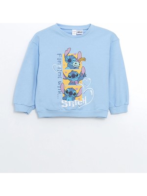 Lc Waikiki Yeni Sezon Lilo & Stitch Baskılı Kız Çocuk Sweatshirt