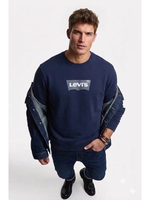 Levi's regular fit pamuk kumaş Erkek Standart Grafikli Sweatshirt -0157