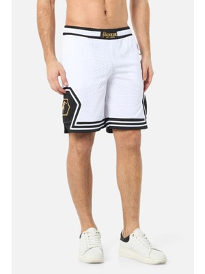 Boxeur Des Rues Black Mesh Short White-Gold
