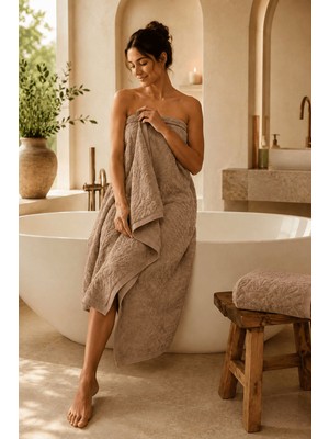 Elif Mira Büyük Banyo Havlusu 90X150 cm %100 Pamuk Ivy Collection 650 gr