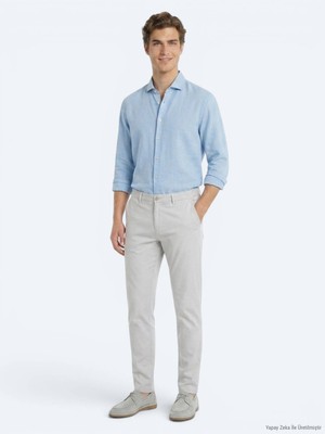 Kip Taş Düz Dokuma Slim Fit Casual Pantolon