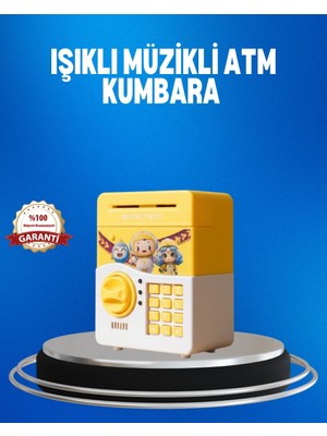 Astraltech Çocuklar Için Sarı Elektronik Şifreli Para Biriktirme Kumbarası
