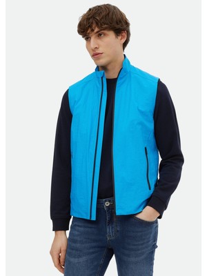 Turkuaz Regular Fit Dik Yaka Denim Dokuma Spor Yelek