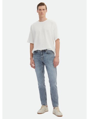 Ramsey İndigo Düz Regular Fit Denim Pamuk Karışımlı Pantolon