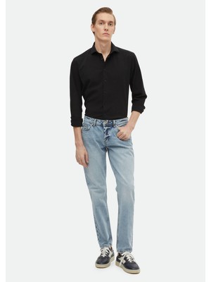 Ramsey İndigo Düz Regular Fit Denim %100 Pamuk Pantolon