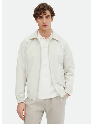 Ramsey Ekru Regular Fit Gömlek Yaka Casual Dokuma Mont