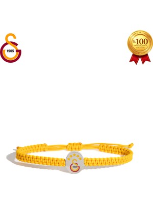 Galatasaray Gs Renkli Logo Makrome Bileklik (Sarı)