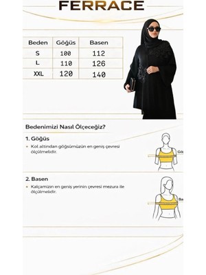 Ferraceci Parıl Aplike Işlemeli Siyah Abaya