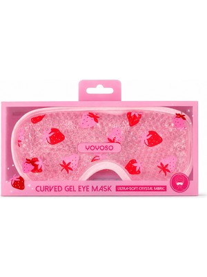 Yoyoso Çilek Jel Göz Maskesi Ergonomik Kavisli Form 21 x 12,5 cm Yumuşak Polyester Yapı