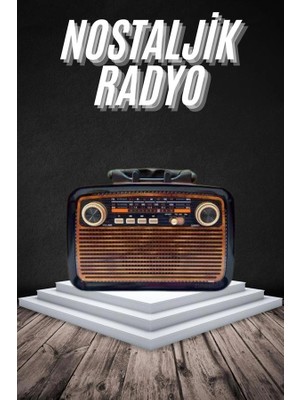 Urfakent Eskitme Nostalji Tasarımlı Bluetoothlu Nostalji Radyo Ahşap Nostaljik Görünümlü