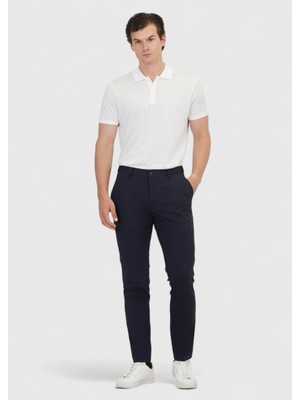 Ramsey Lacivert Düz Örme Jogging Fit Casual Pantolon